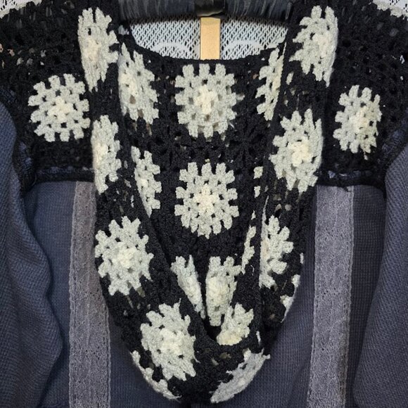 POL Granny Square V-Neck BOHO Hoodie L - Picture 9 of 13